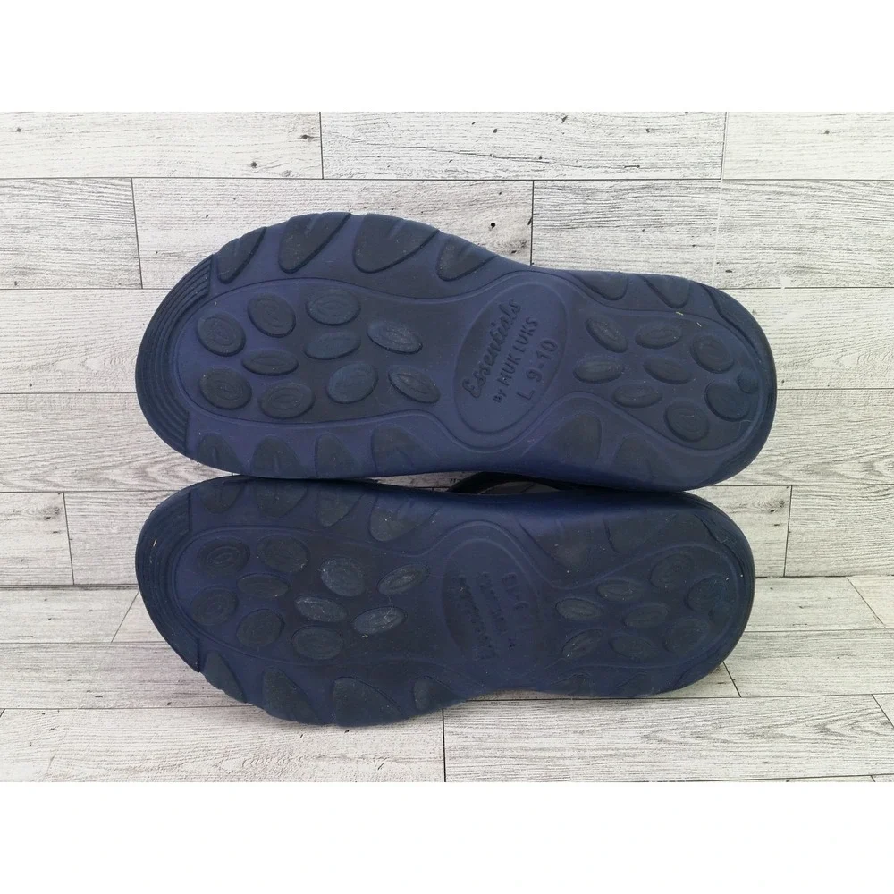 Essentials By‎ Muk Luk Navy Blue Sandals Summer Beach Shoes 9/10 Large L